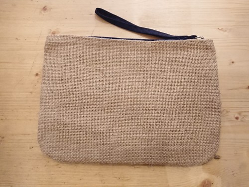 Pochette wax et toile de jute