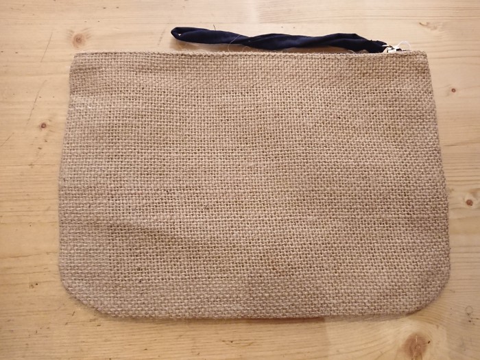 Pochette wax et toile de jute