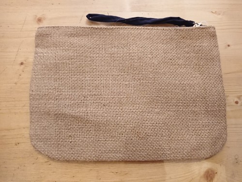 Pochette wax et toile de jute
