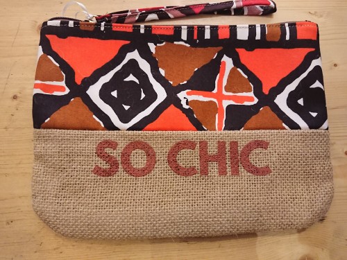 Pochette wax et toile de jute