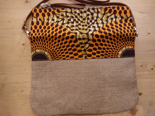 Pochette wax et toile de jute