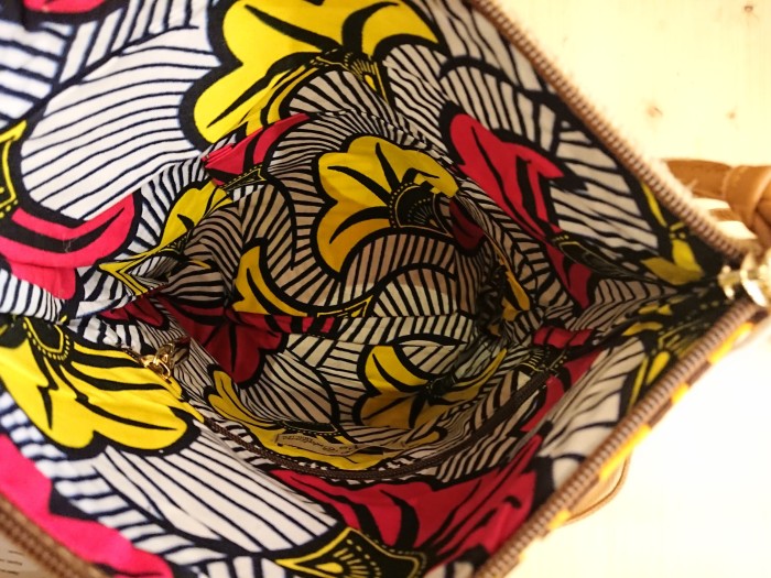 Pochette africaine wax et toile de jute