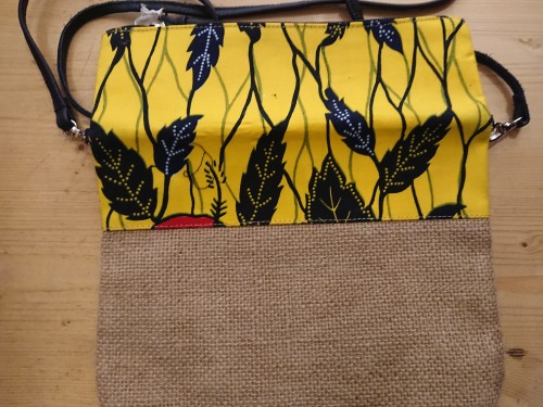 Pochette wax et toile de jute
