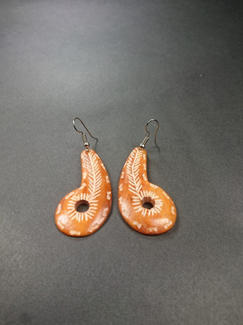 boucles d'oreilles ethniques os pendantes