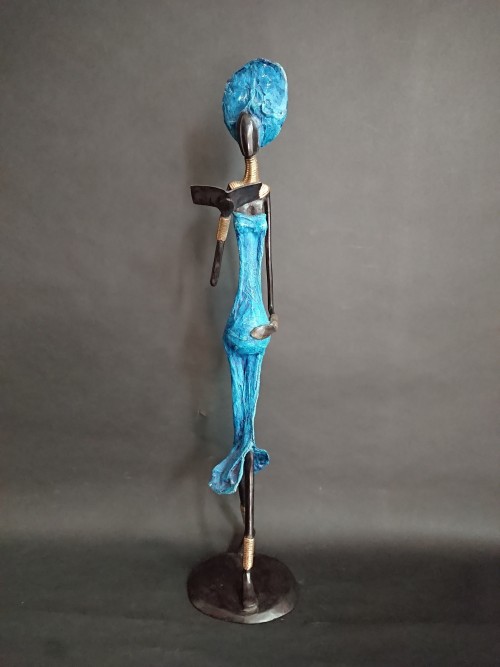 Sculpture bronze Liseuse et l'enfant