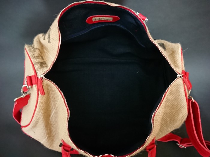 Sac de voyage en toile de jute et cuir