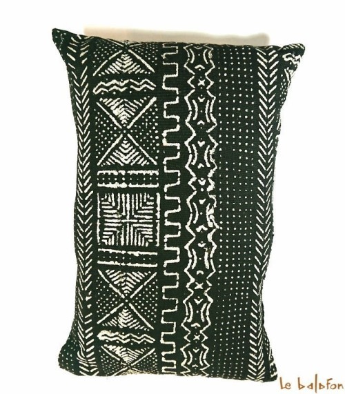 housse de coussin ethnique africain bogolan