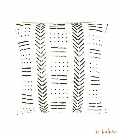 housse de coussin ethnique africain bogolan
