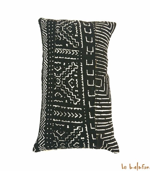 housse de coussin ethnique africain bogolan