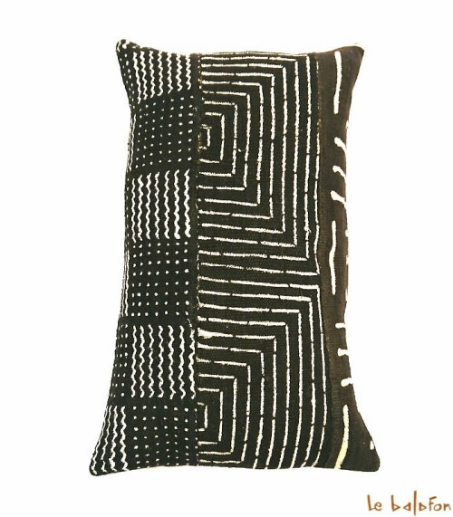 housse de coussin ethnique africain bogolan
