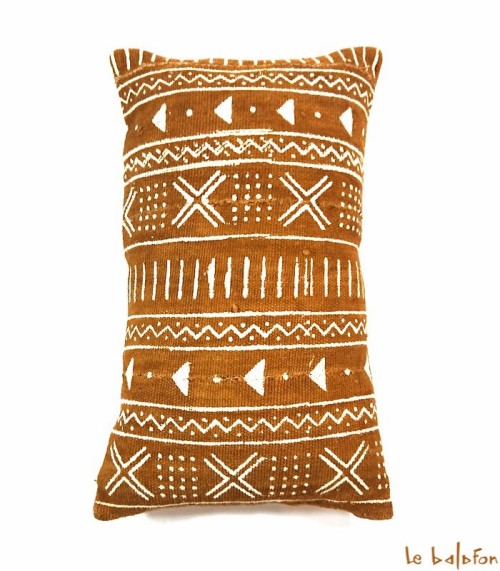 housse de coussin ethnique africain bogolan