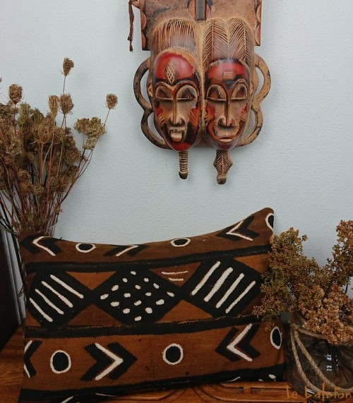 housse de coussin ethnique africain bogolan