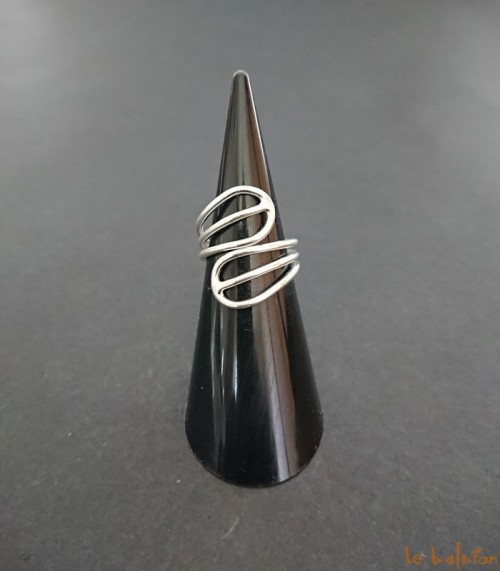 Bague Ethnique OM AUM En Bois D'ébène Et Argent 925 - Taille 59 - Neuf Avec étiquettes