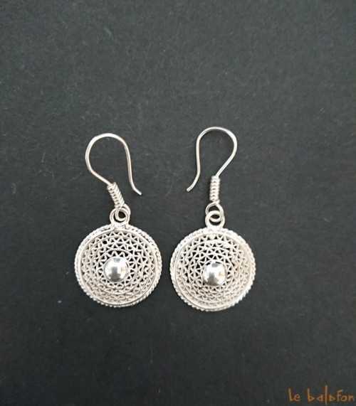 Boucles d'oreilles ethniques en argent