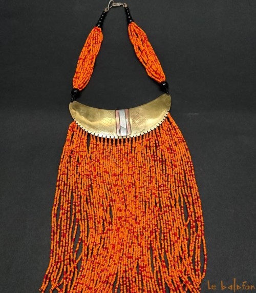 collier ethnique à franges pendentif laiton