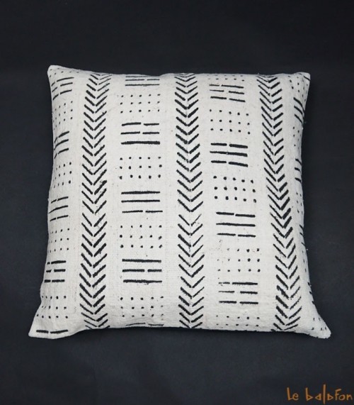 housse de coussin ethnique africain bogolan