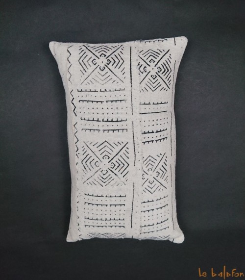 housse de coussin ethnique africain bogolan