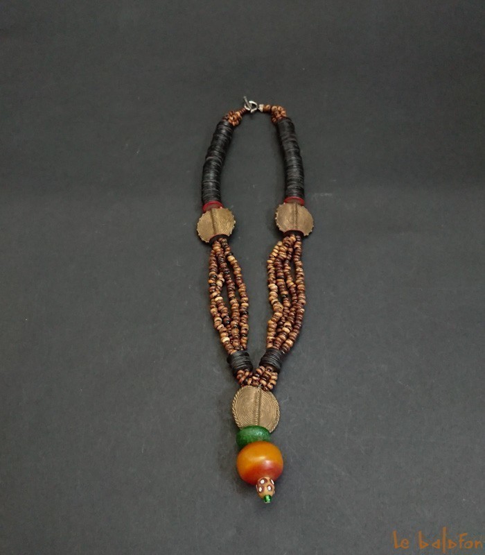 Collier Ethnique Perles En Bois Du Burkina Faso - Neuf Avec étiquettes, Style Africain Artisanal