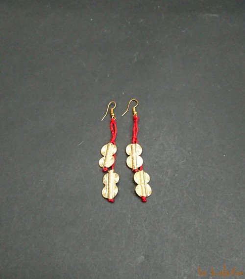 Boucles d'oreilles africain cordon et laiton