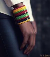 Bracelet manchette Massaï coloré