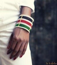 Bracelet manchette perlé Massaï