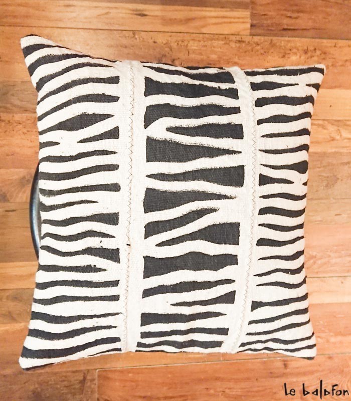 housse de coussin ethnique africain bogolan