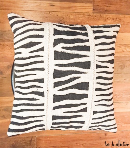 housse de coussin ethnique africain bogolan