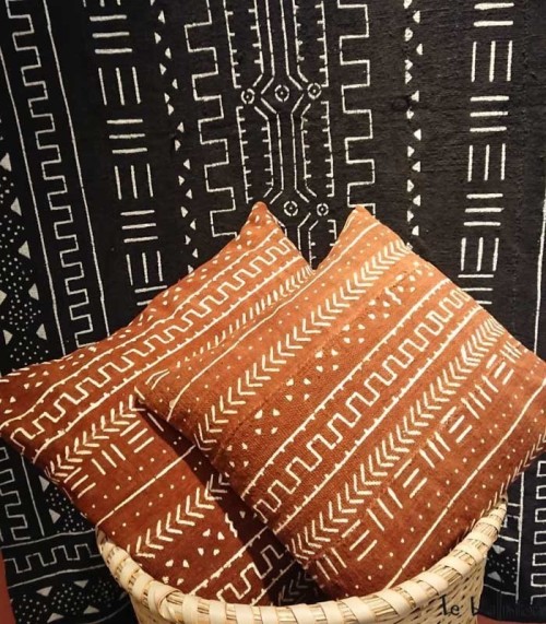 housse de coussin ethnique bogolan