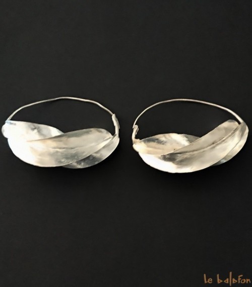 Boucles d'oreilles Peul créoles argenté