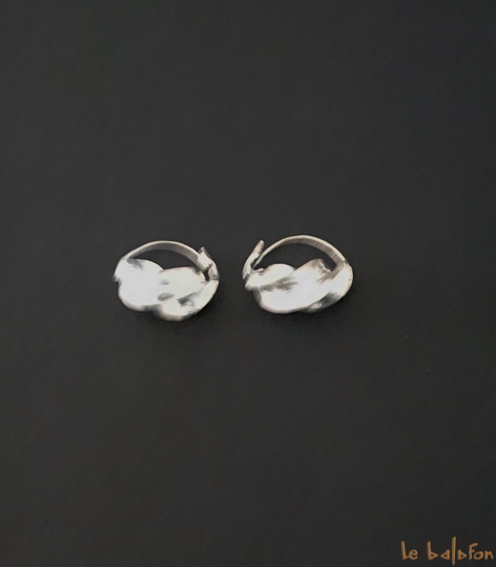 Boucles d'oreilles Peul créoles argenté