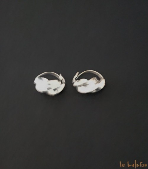 Boucles d'oreilles Peul créoles argenté