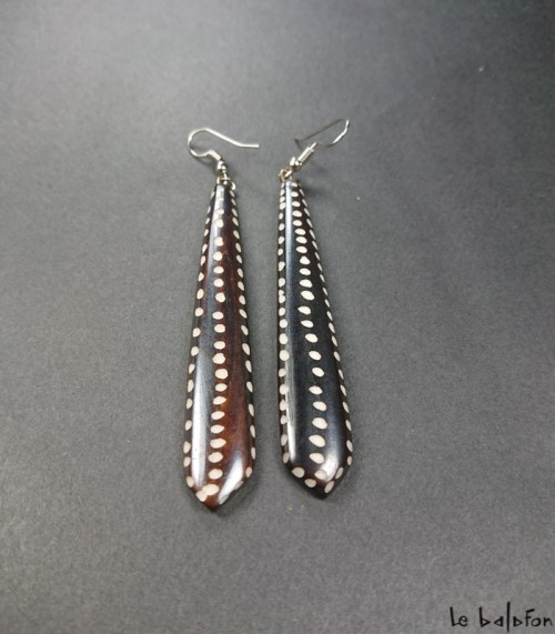 boucles d'oreilles ethniques os pendantes