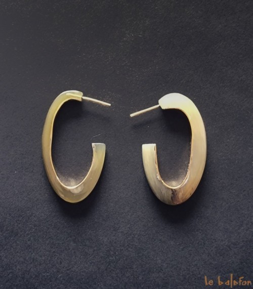boucles d'oreilles ethniques en corne de zebu