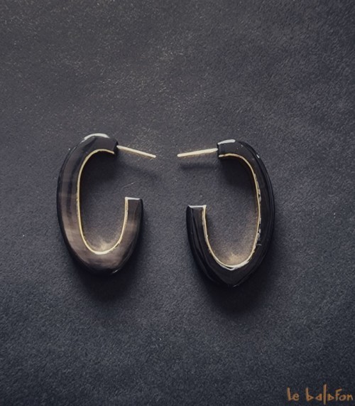 boucles d'oreilles ethniques en corne de zebu