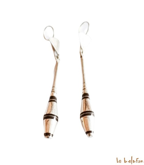 Boucles d’oreilles Ethniques Touareg en Argent et ébène