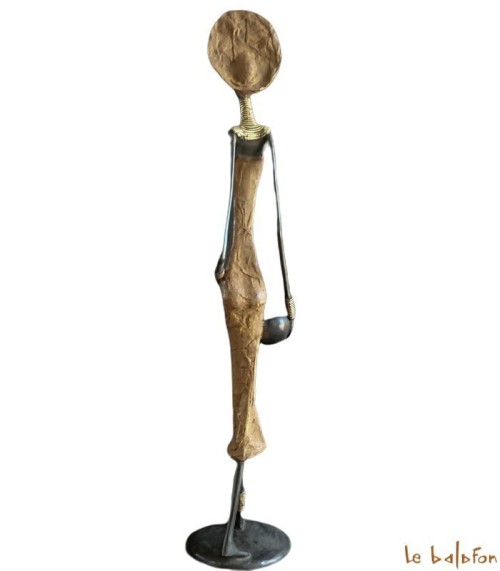 Statuette bronze africaine 39 cm