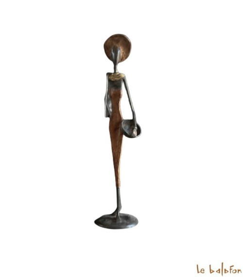 Statuette bronze africaine 39 cm