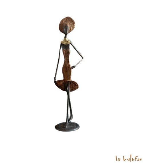 Statuette bronze africaine 39 cm