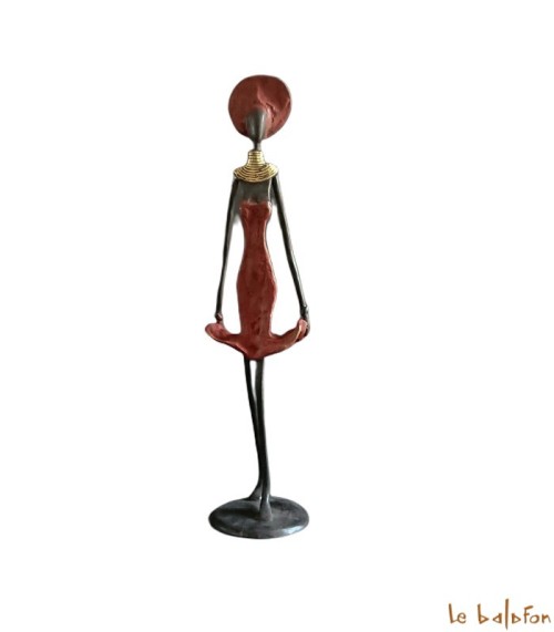 Statuette bronze africaine 39 cm