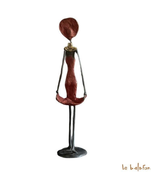 Statuette bronze africaine 39 cm