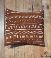 Coussin ethnique terracotta 40x40 "Wosoko"