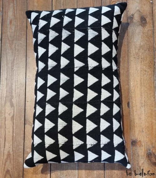 housse de coussin ethnique africain bogolan