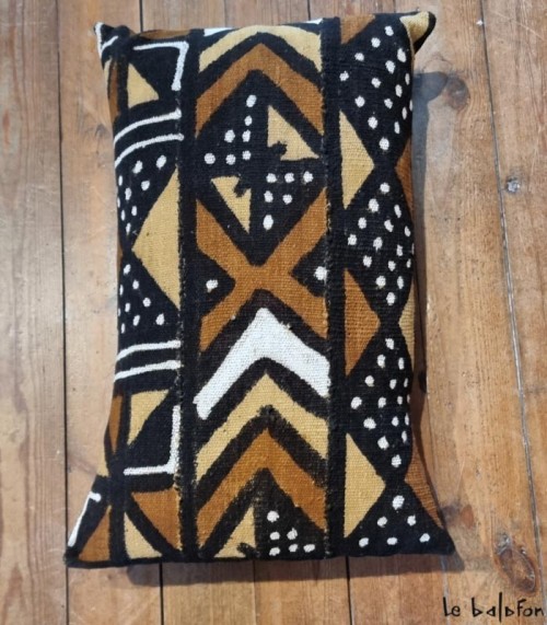 housse de coussin ethnique africain bogolan