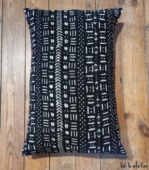 housse de coussin ethnique africain bogolan