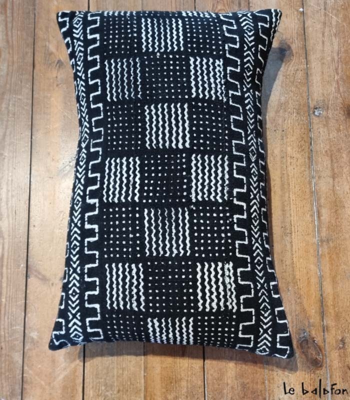 housse de coussin ethnique africain bogolan