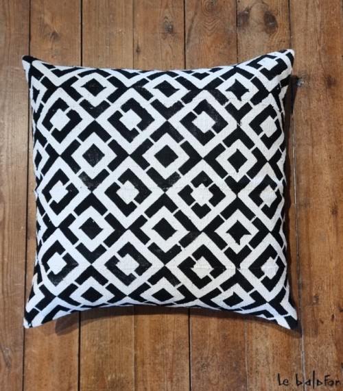 housse de coussin ethnique africain bogolan
