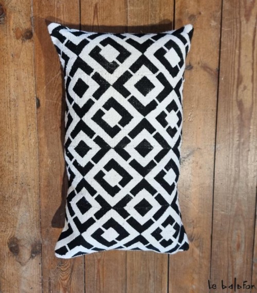 housse de coussin ethnique africain bogolan