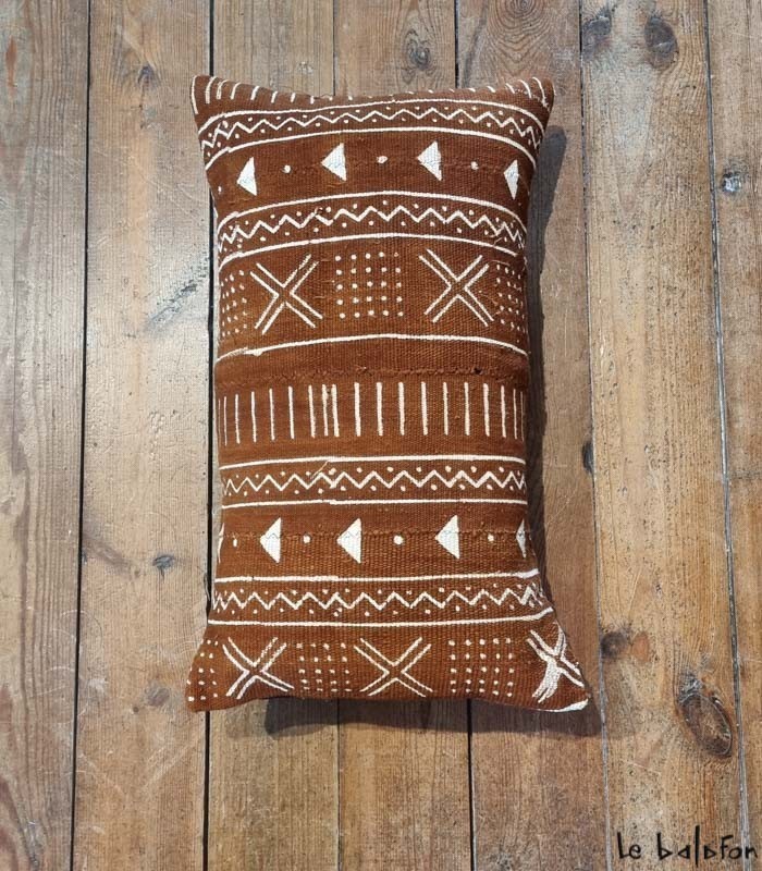 housse de coussin ethnique africain bogolan