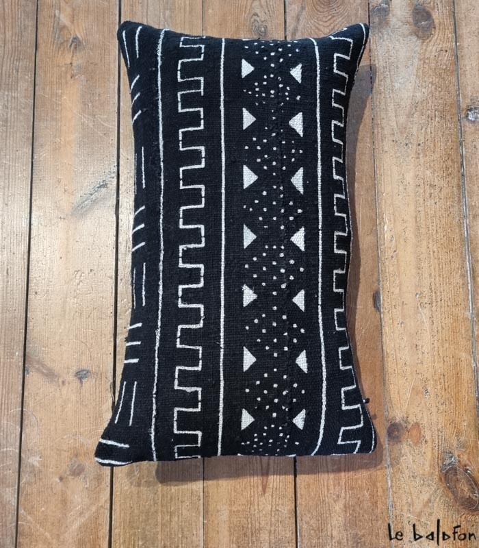 housse de coussin ethnique africain bogolan