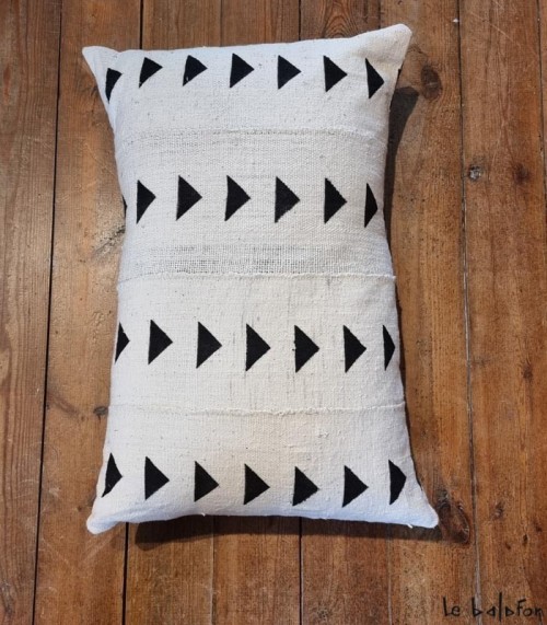housse de coussin ethnique africain bogolan